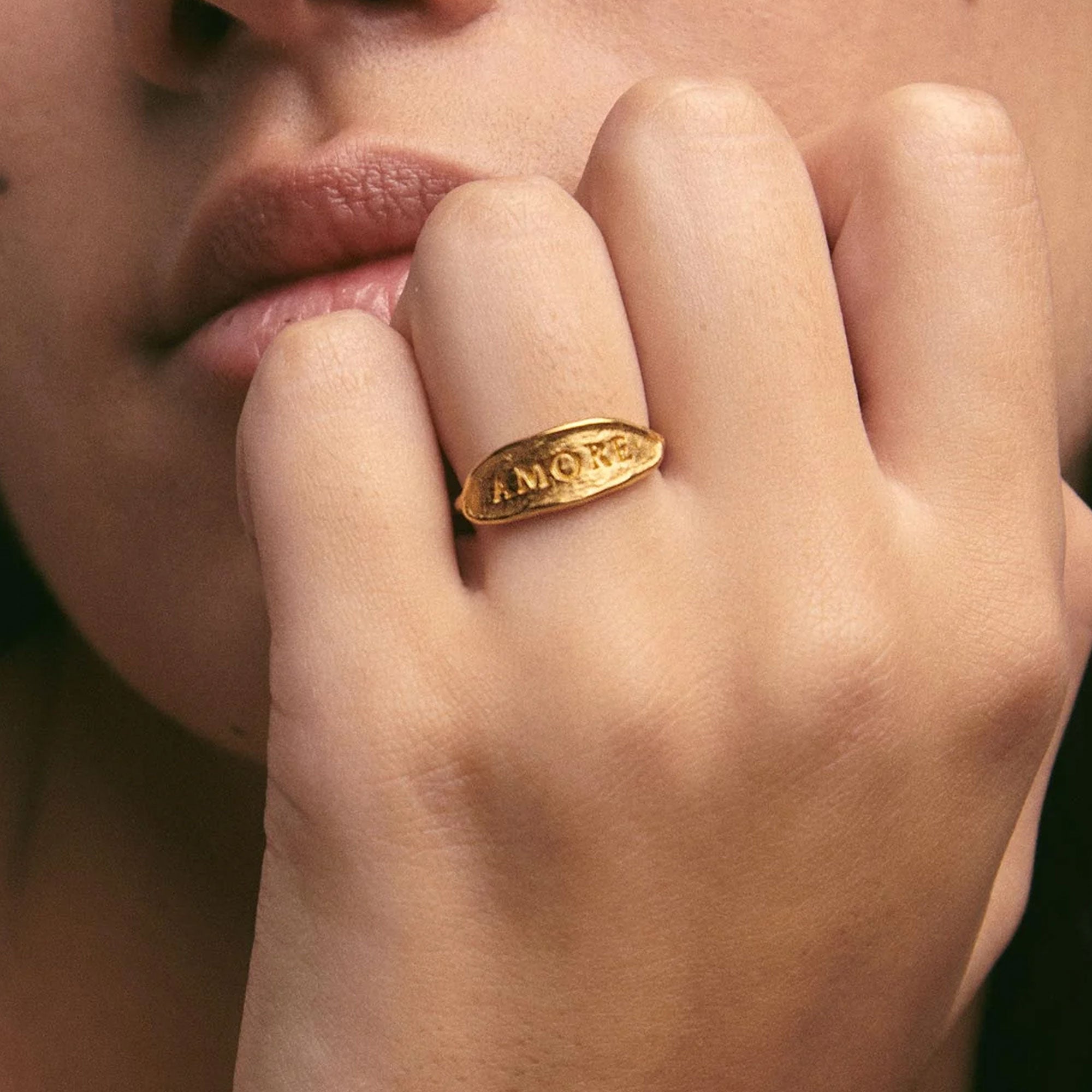 Alhaja Ring Amore, vergoldet