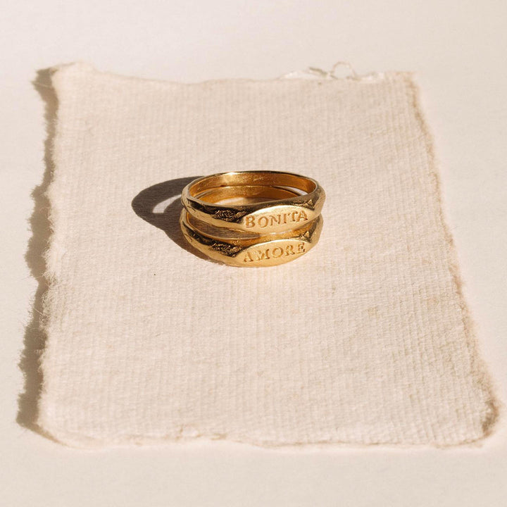 Alhaja Ring Bonita Signet, vergoldet