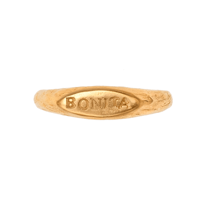 Alhaja Ring Bonita Signet, vergoldet