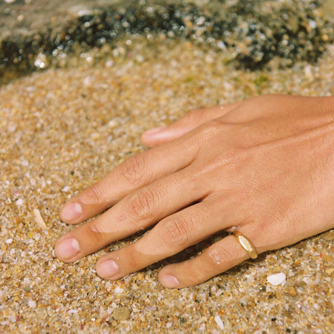 Alhaja Ring Bonita Signet, vergoldet