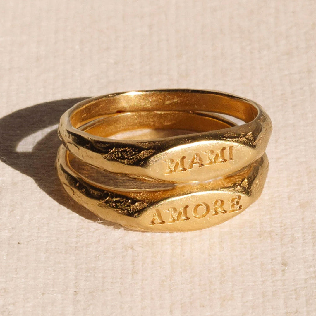 Alhaja Ring Mami Mini Signet, vergoldet