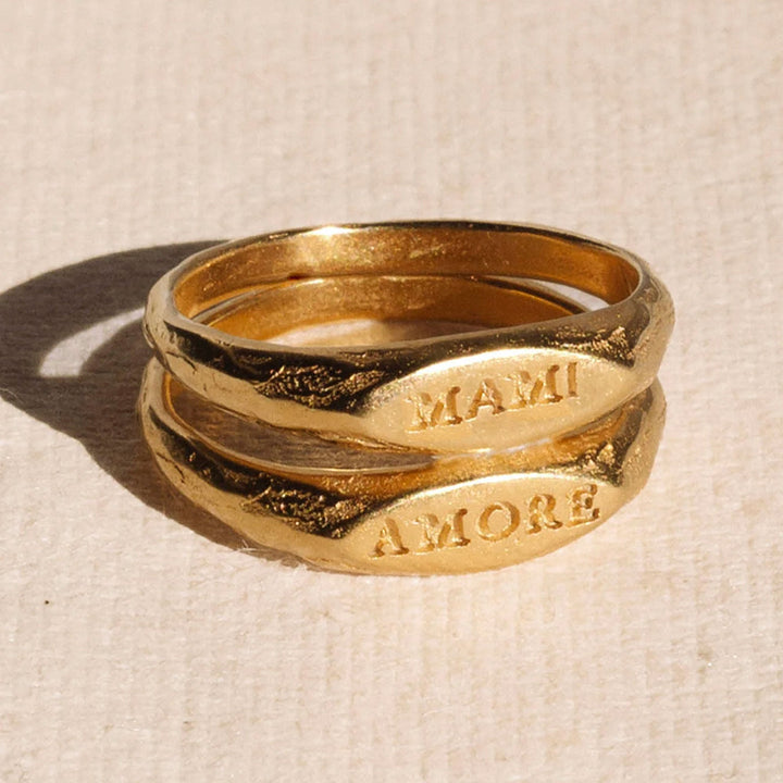 Alhaja Ring Mami Mini Signet, vergoldet