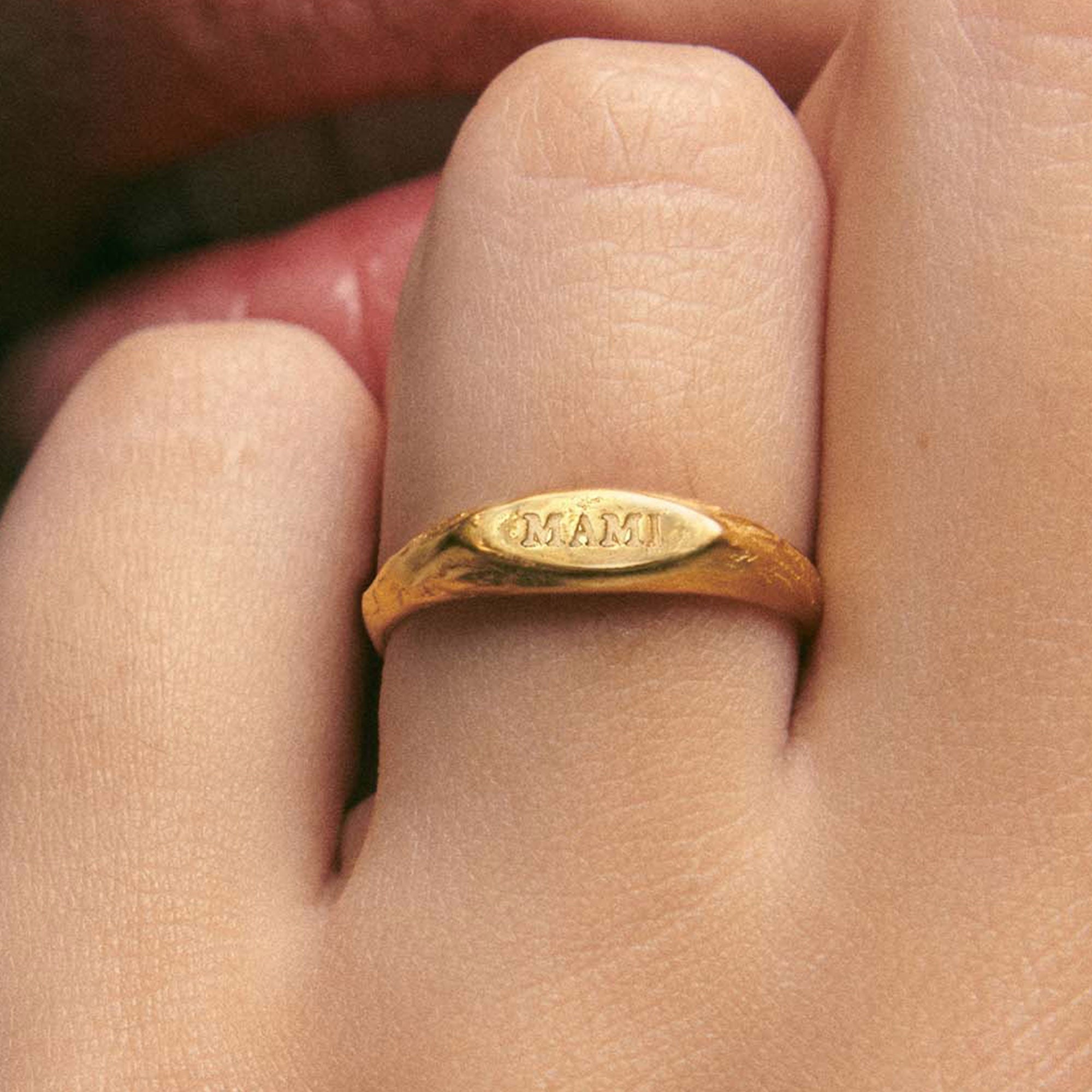 Alhaja Ring Mami Mini Signet, vergoldet