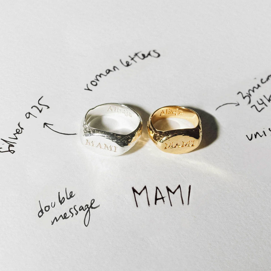 Alhaja Ring Mami Signet, vergoldet
