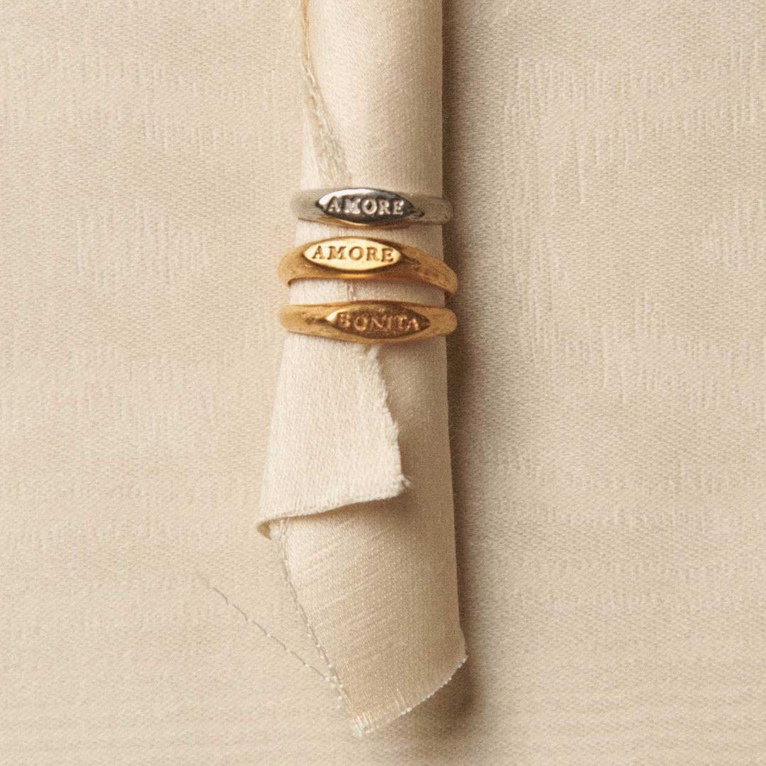 Alhaja Ring Mini Amore Signet, vergoldet