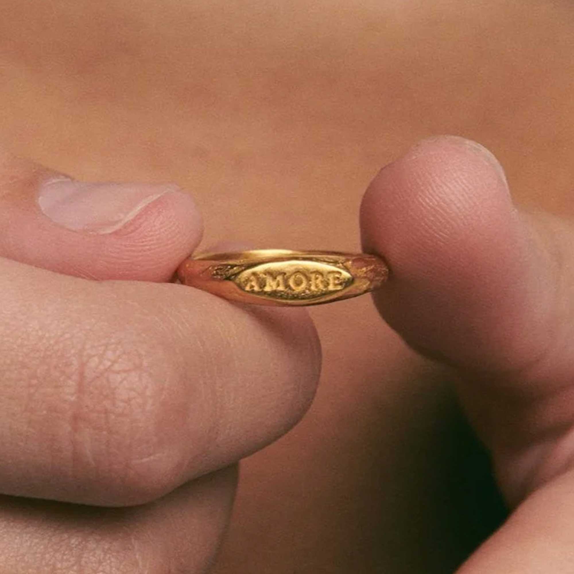 Alhaja Ring Mini Amore Signet, vergoldet