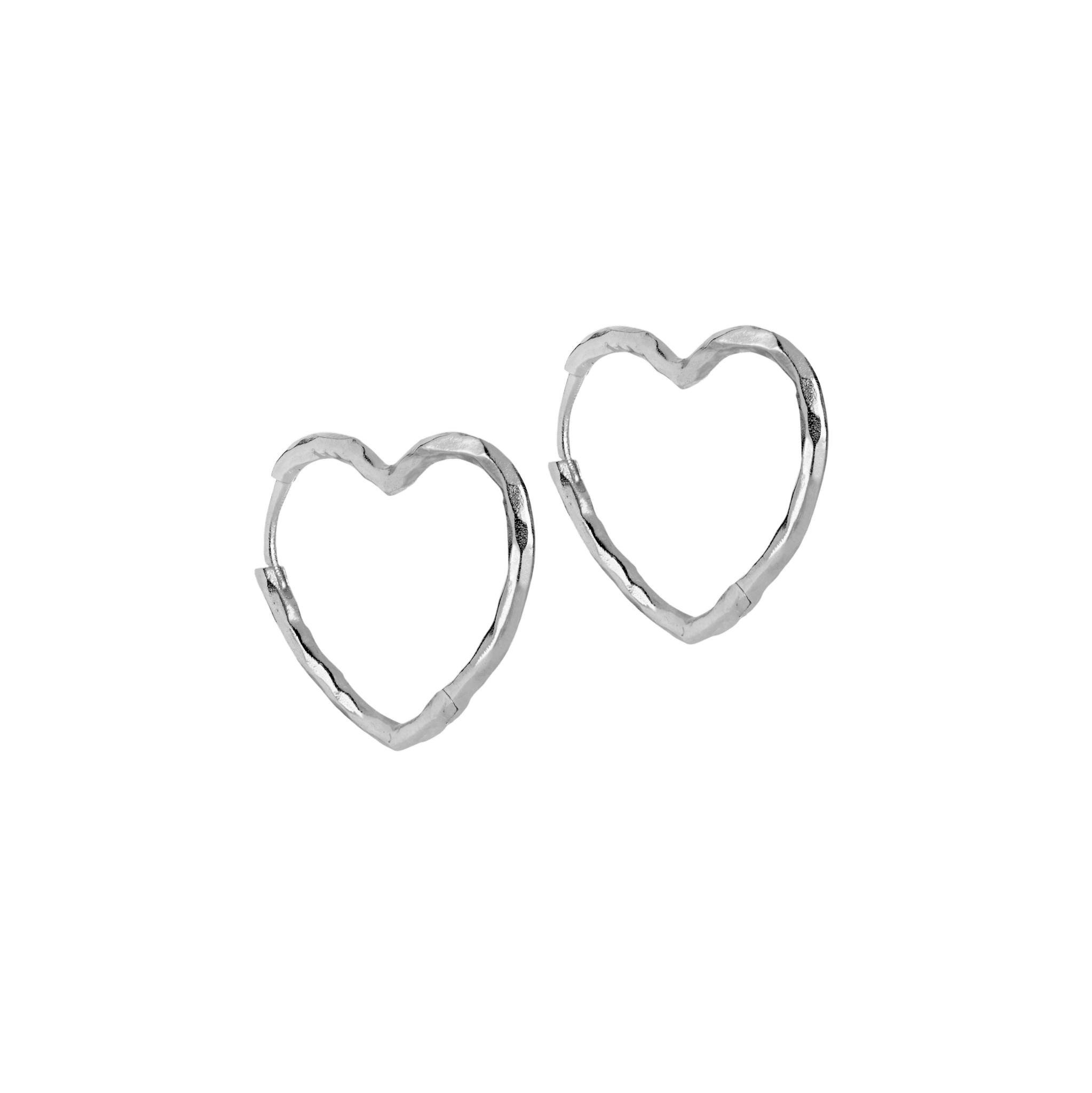 Enamel Copenhagen Creolen Organic Heart Medium, Silber