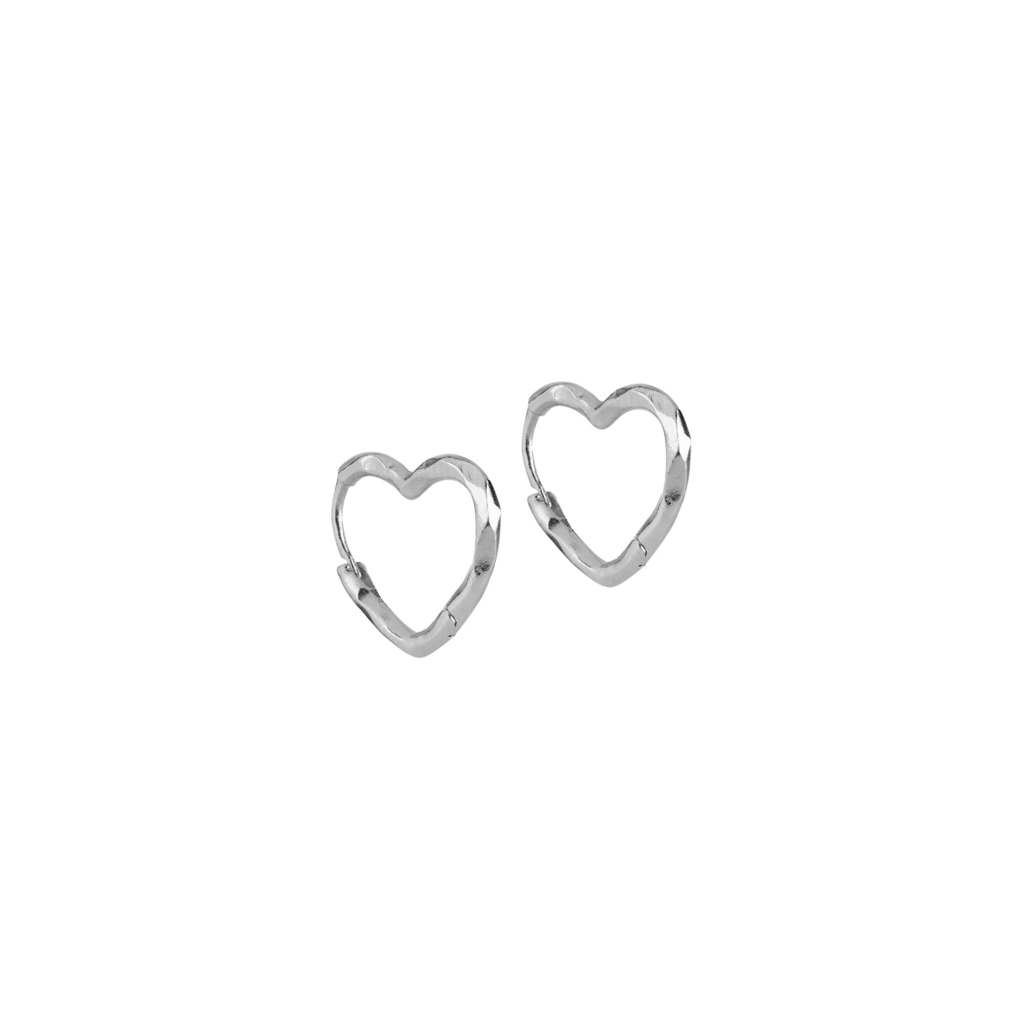 Enamel Copenhagen Creolen Organic Heart Small, Silber