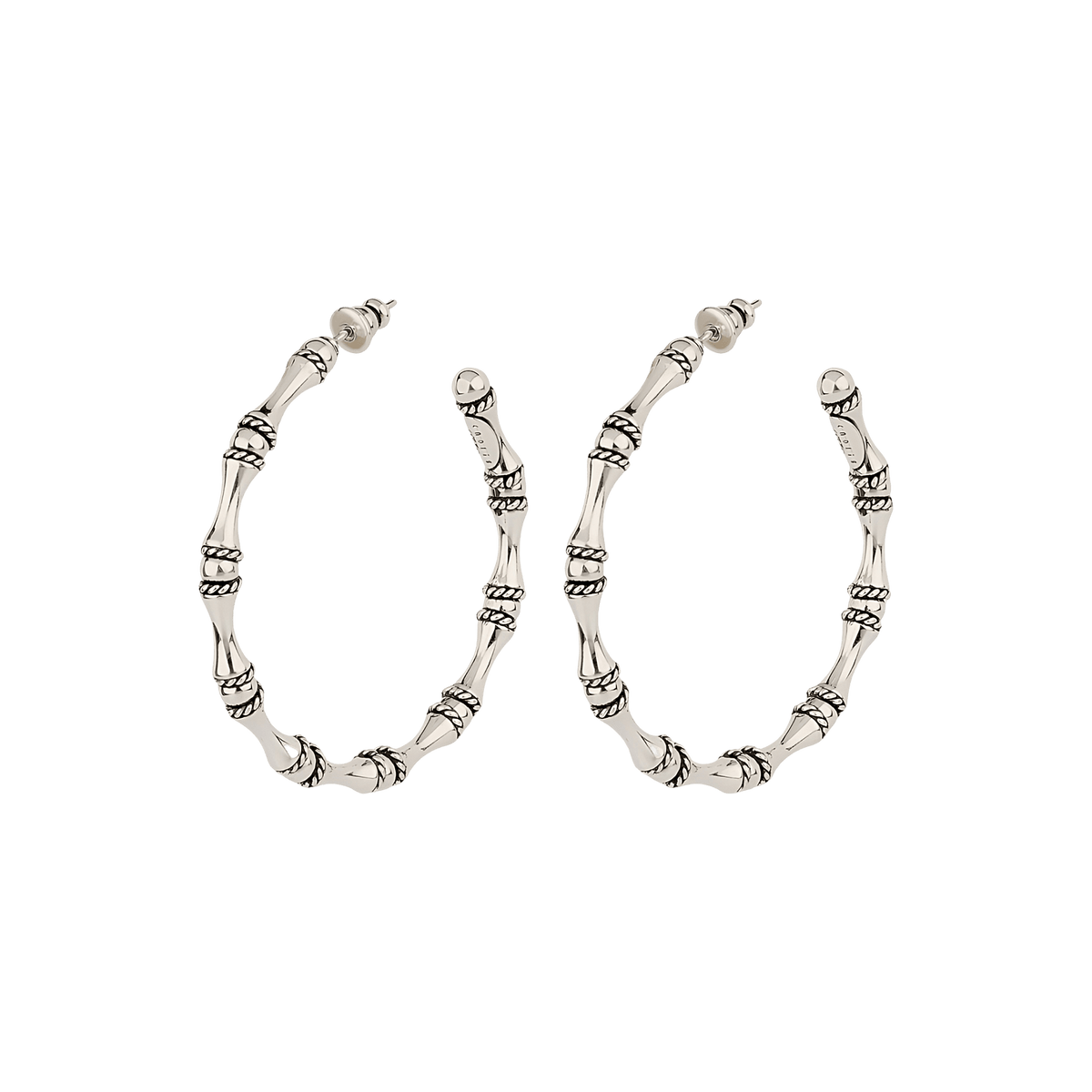 Gas Bijoux Creolen Bambou, versilbert