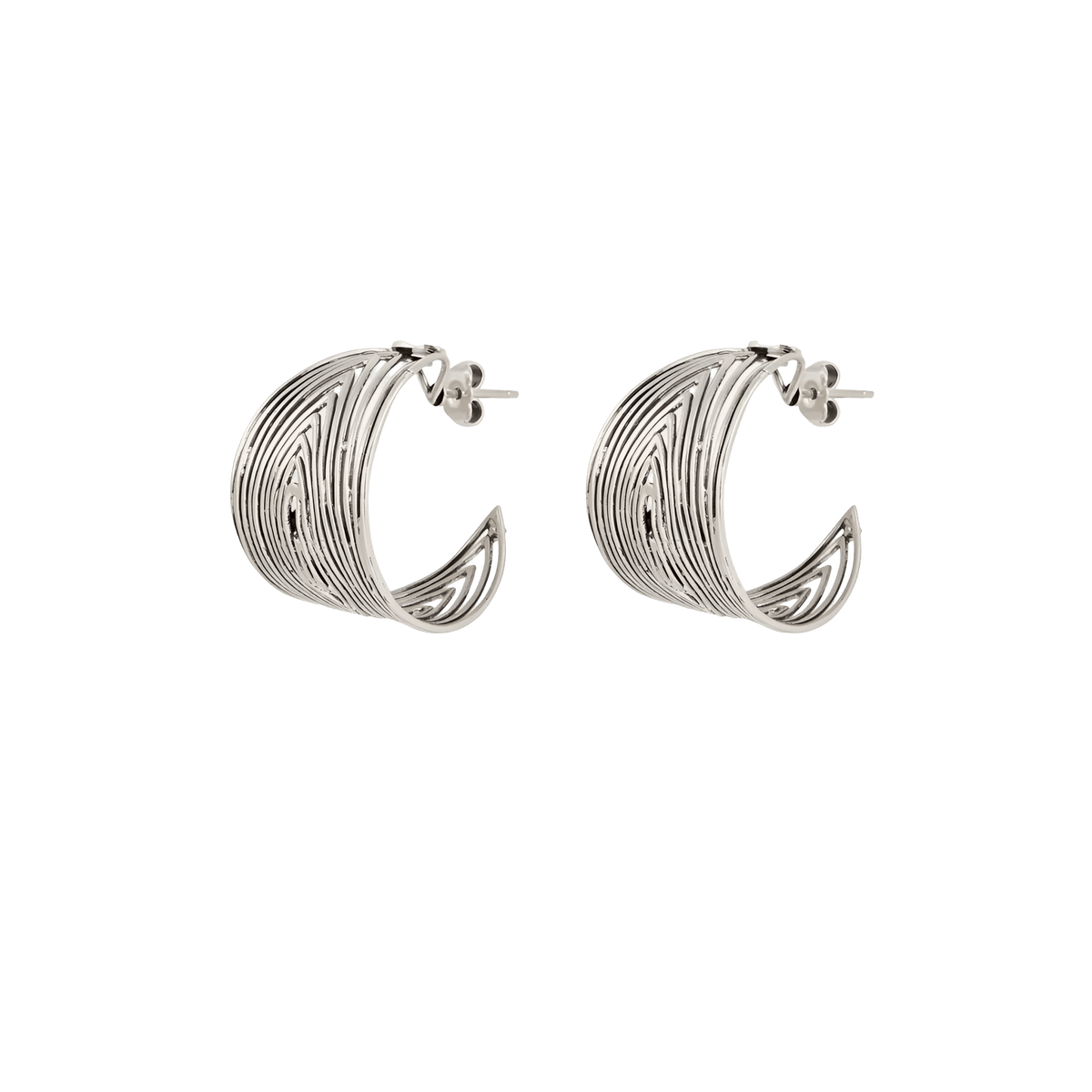 Gas Bijoux Creolen Wave, versilbert