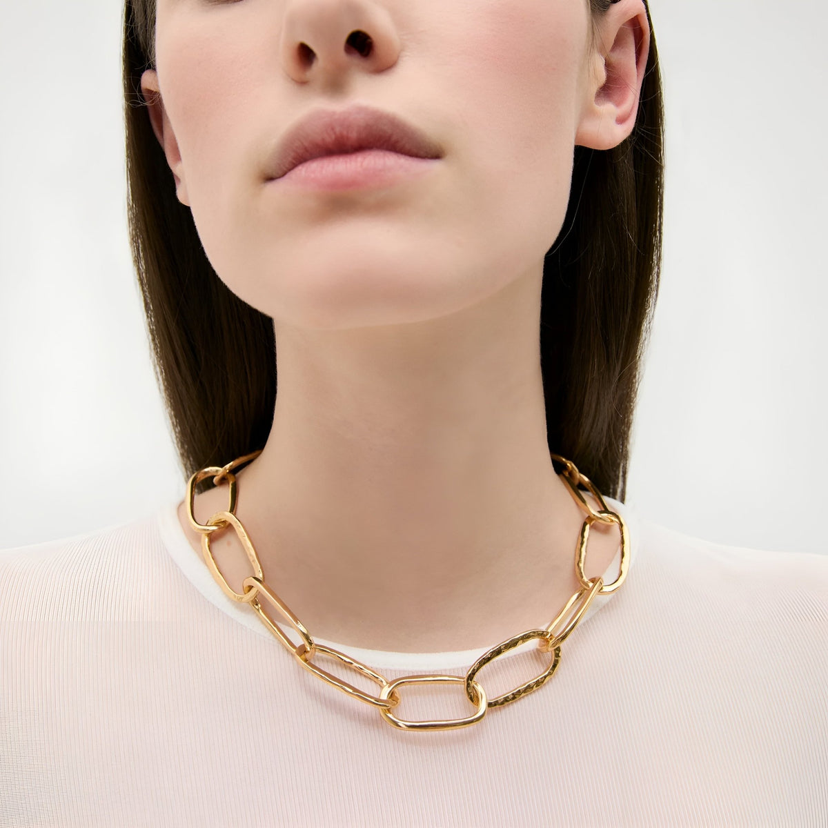 Gas Bijoux Kette Maille Ovale, groß, vergoldet