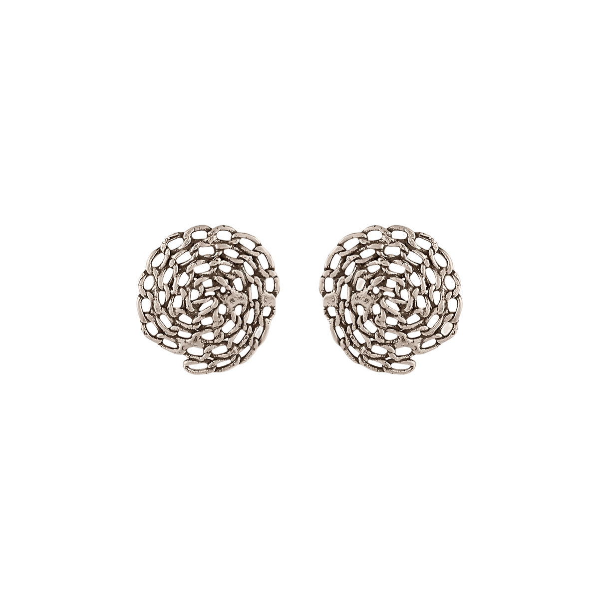 Gas Bijoux Ohrstecker Onde Gourmette, klein, versilbert
