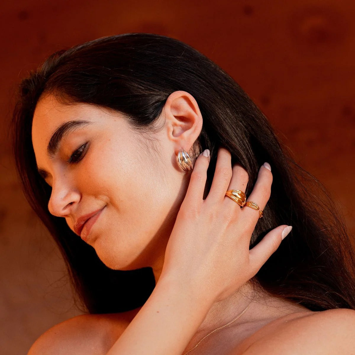 Pukka Berlin Creolen Bolla Half, vergoldet