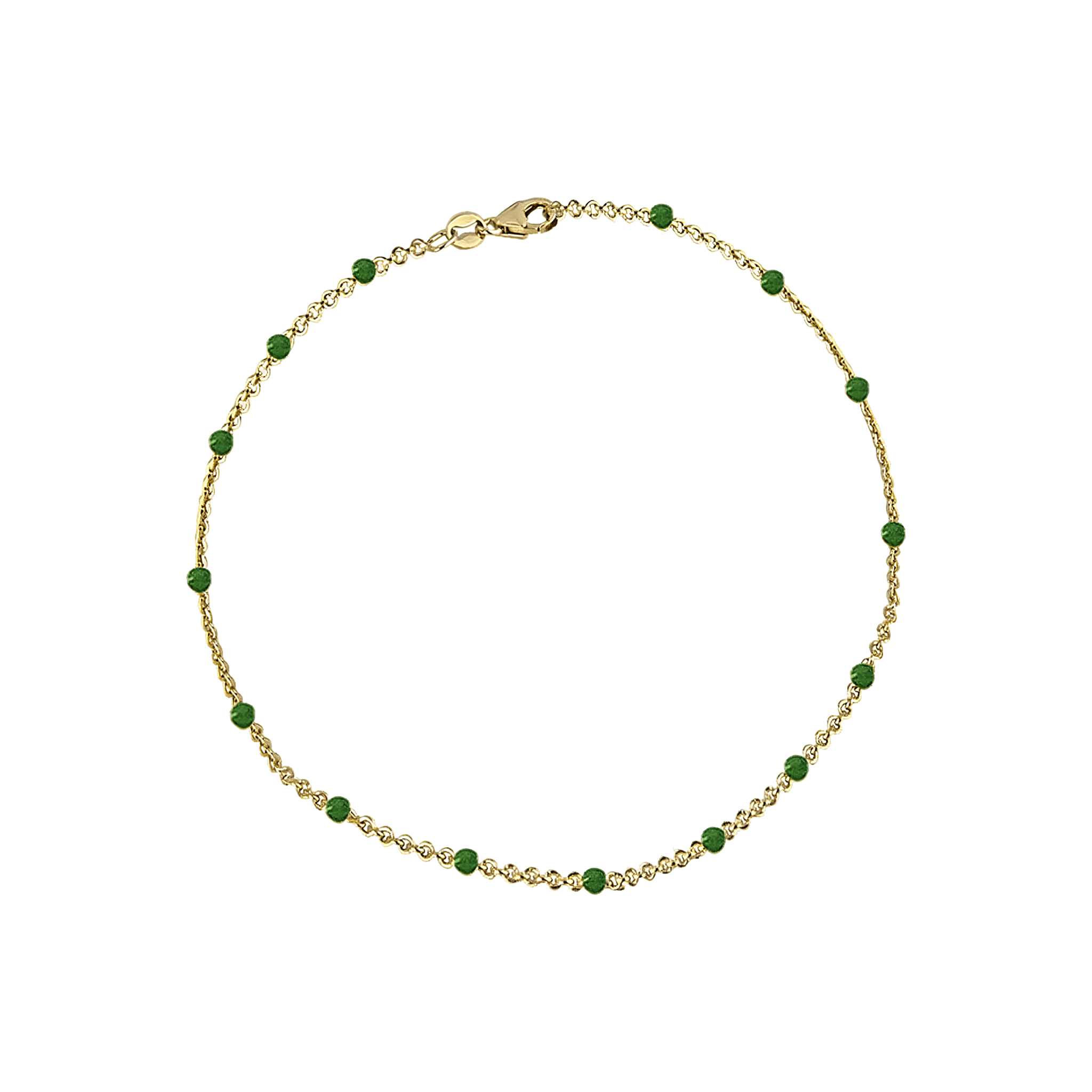 Jeberg Jewellery Armband Ivy Beaded Green, vergoldet