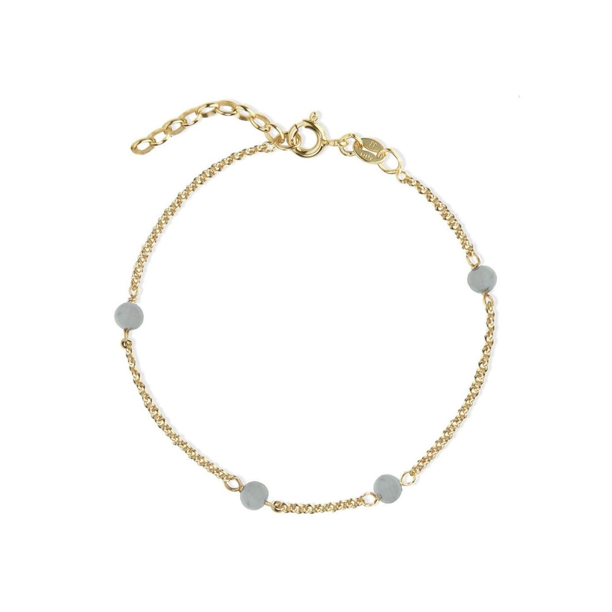 Jeberg Jewellery Armband Love Eye - Blue Lace Agate, vergoldet