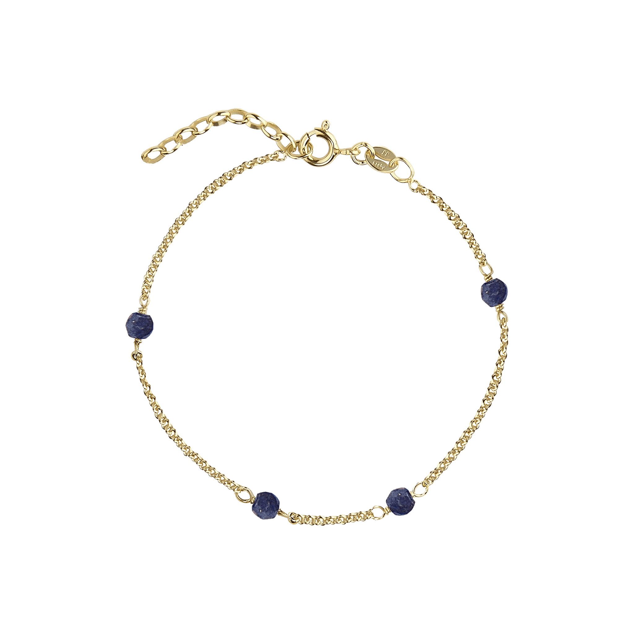 Jeberg Jewellery Armband Love Eye - Blue Lapis Lazuli, vergoldet