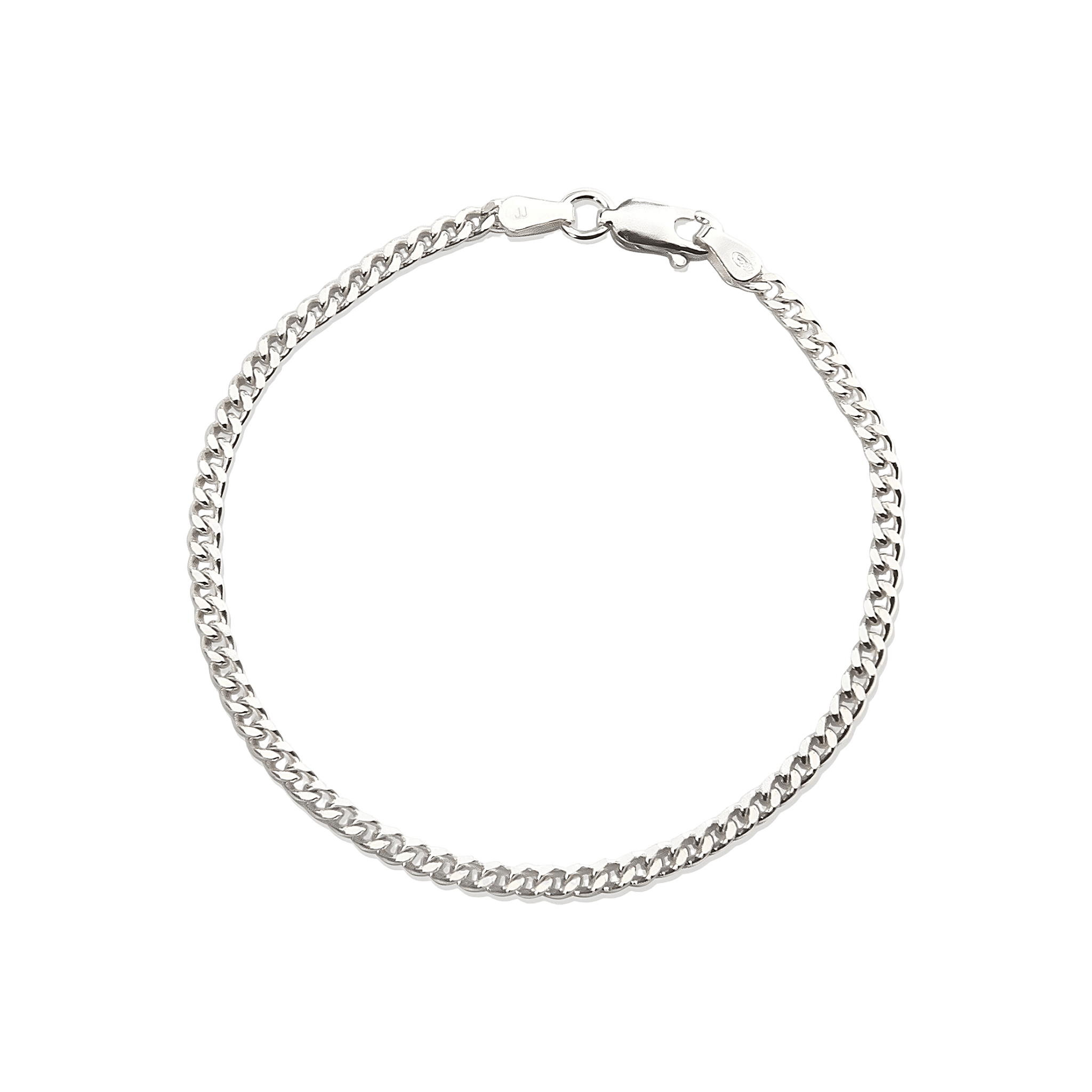 Jeberg Jewellery Armband Saga 3 mm Panzer, Silber