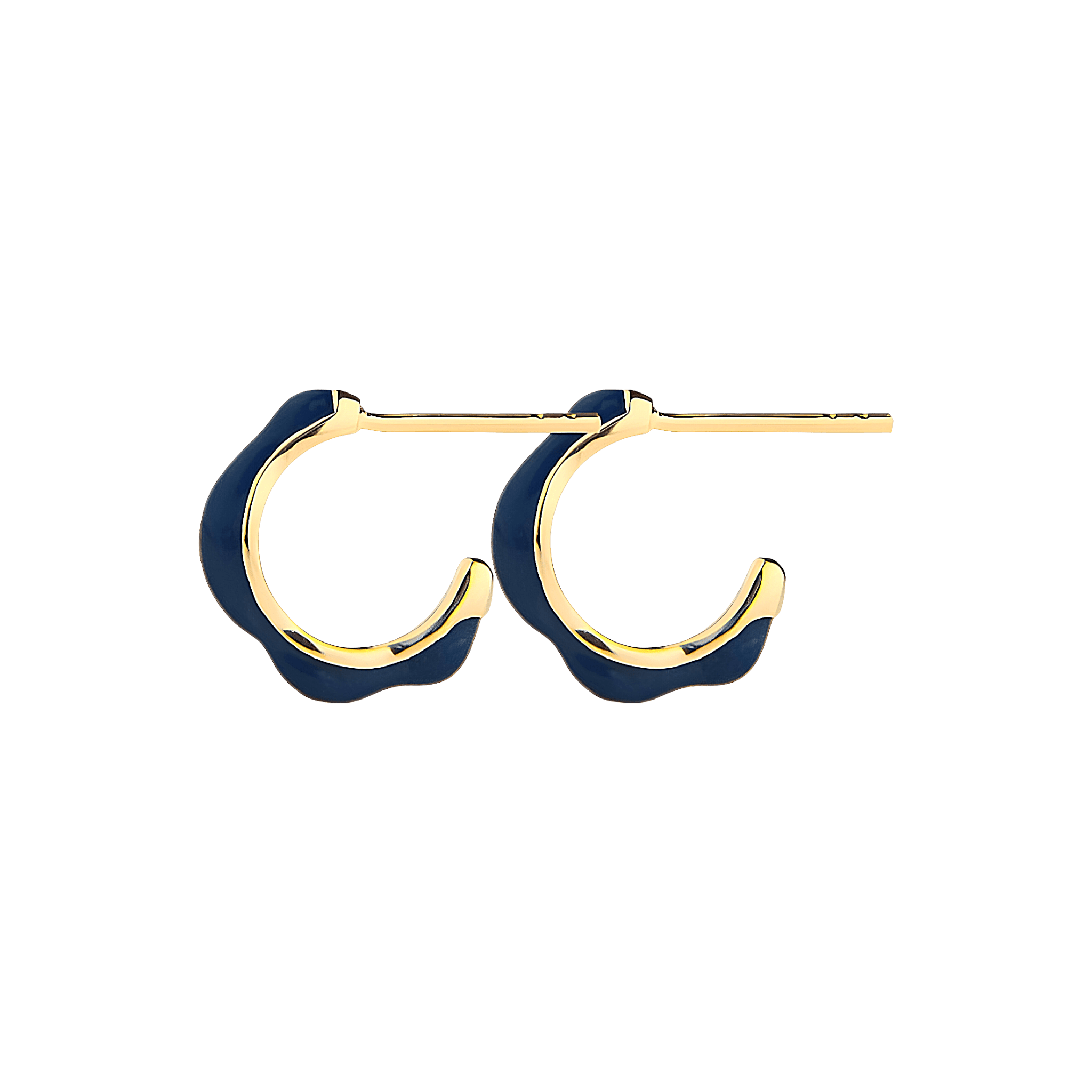 Jeberg Jewellery Creolen Balance Enamel Blue Hoops, vergoldet