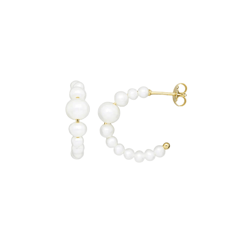 Jeberg Jewellery Creolen Cordelia Pearly Hoop, vergoldet