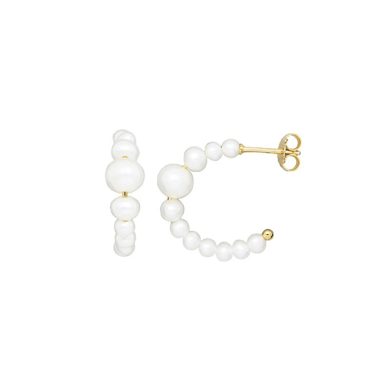 Jeberg Jewellery Creolen Cordelia Pearly Hoop, vergoldet