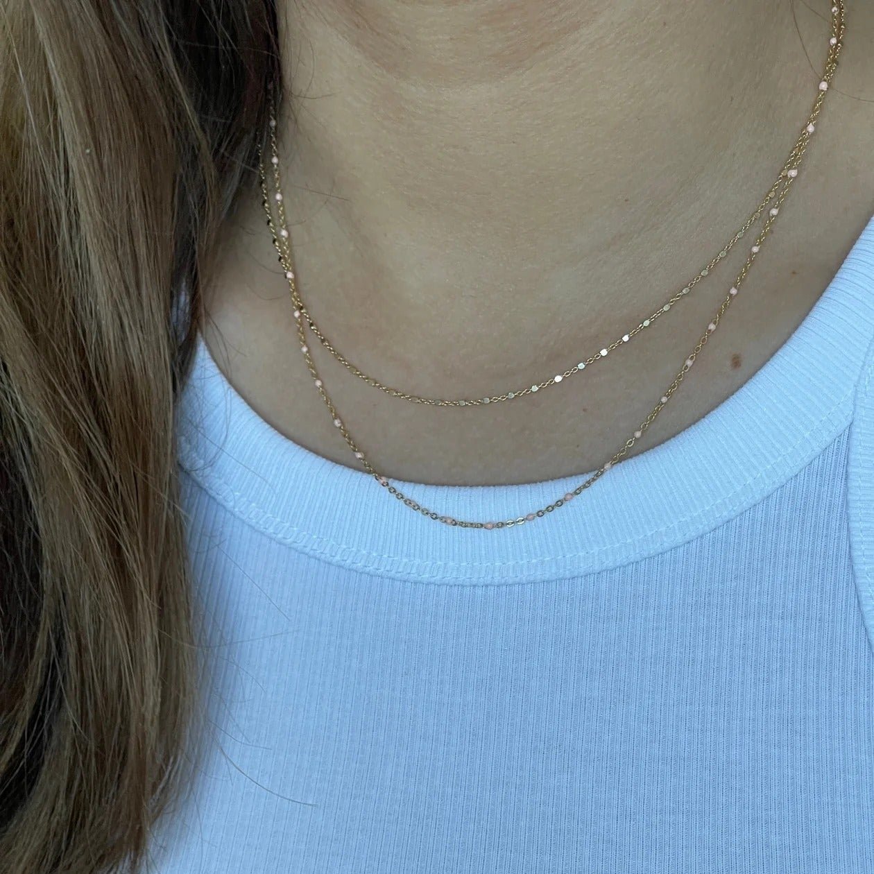 Jeberg Jewellery Kette Ivy Beaded Rosewood, vergoldet