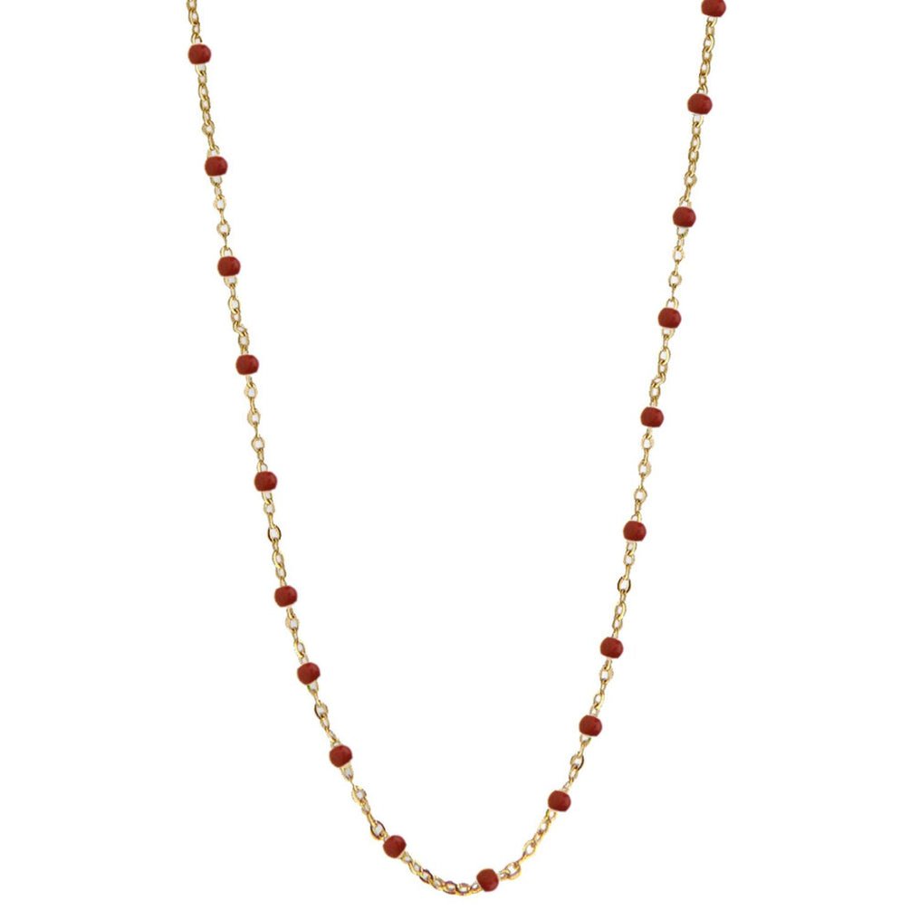 Jeberg Jewellery Kette Ivy Beaded Ruby Wine, vergoldet