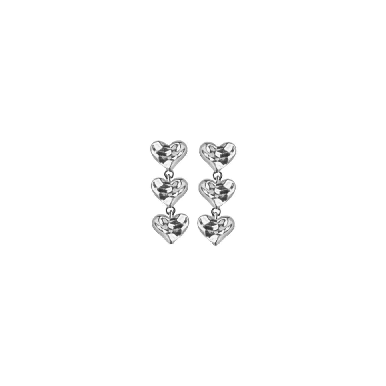 Jeberg Jewellery Ohrringe Heart Trio, Silber