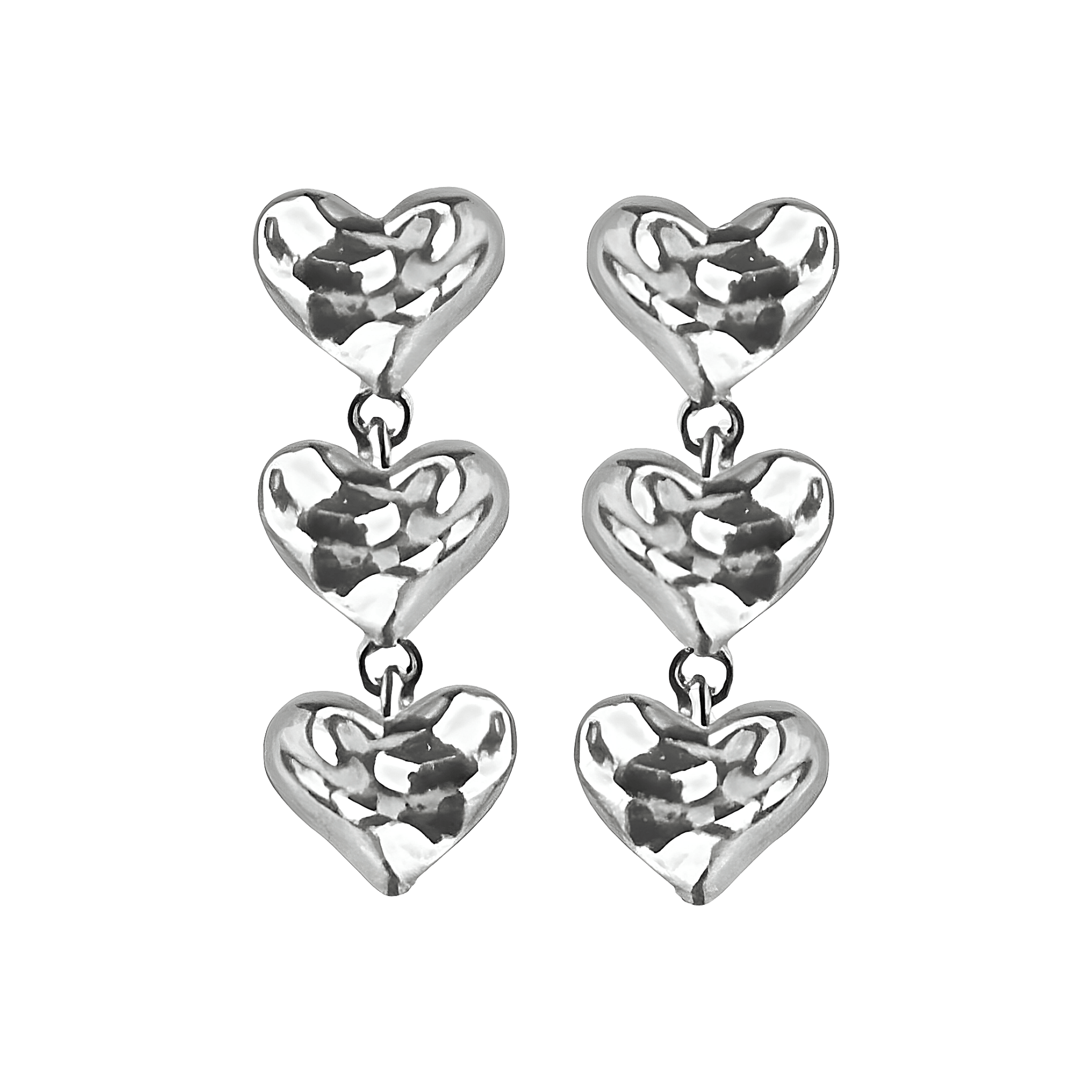 Jeberg Jewellery Ohrringe Heart Trio, Silber