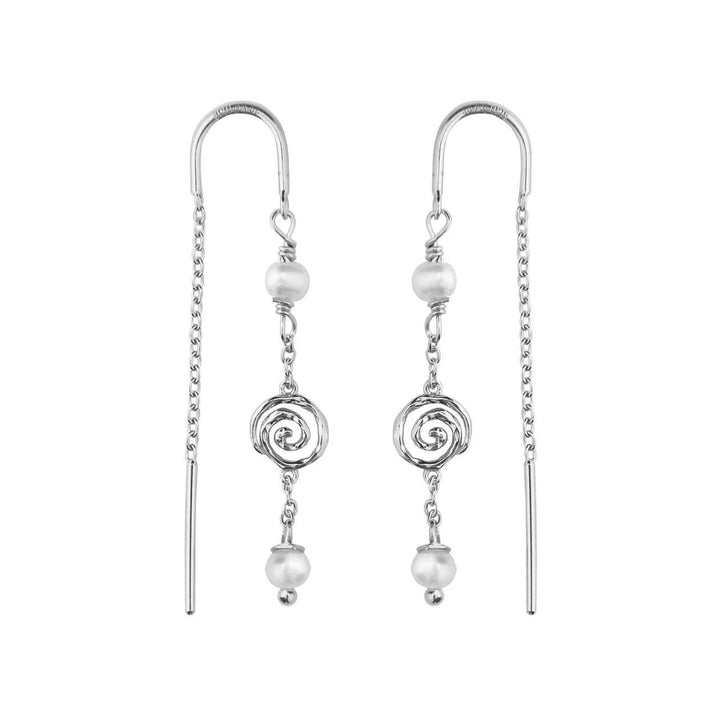 Jeberg Jewellery Ohrringe Pirouette Pearl Chain, Silber