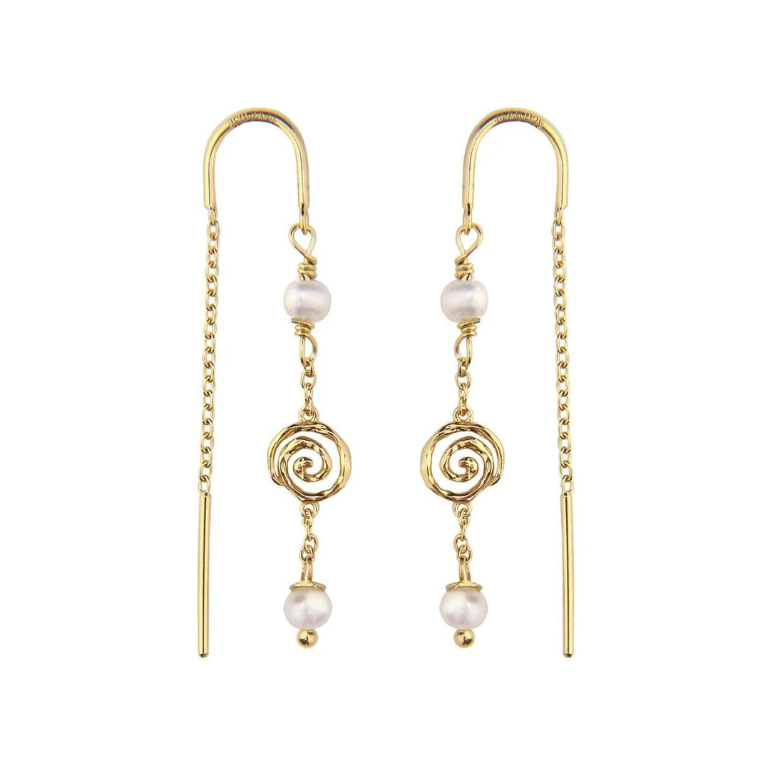 Jeberg Jewellery Ohrringe Pirouette Pearl Chain, vergoldet