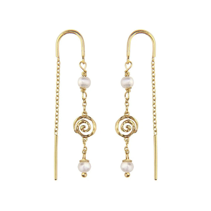 Jeberg Jewellery Ohrringe Pirouette Pearl Chain, vergoldet