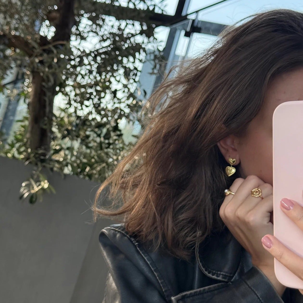 Jeberg Jewellery Ohrringe Rouge Noir Plain Heart, vergoldet