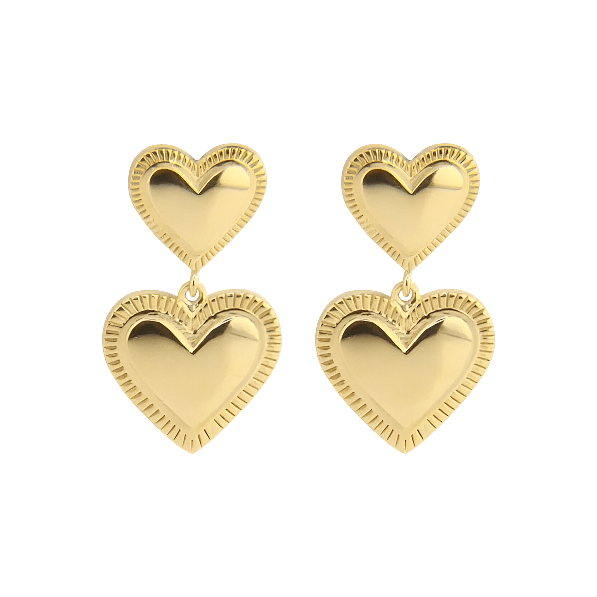 Jeberg Jewellery Ohrringe Rouge Noir Plain Heart, vergoldet