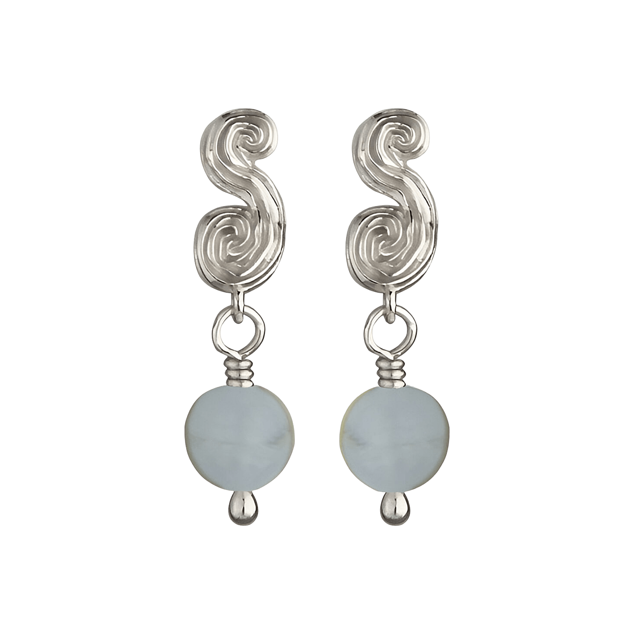 Jeberg Jewellery Ohrringe Seaside Stories Blue Lace Agate, Silber