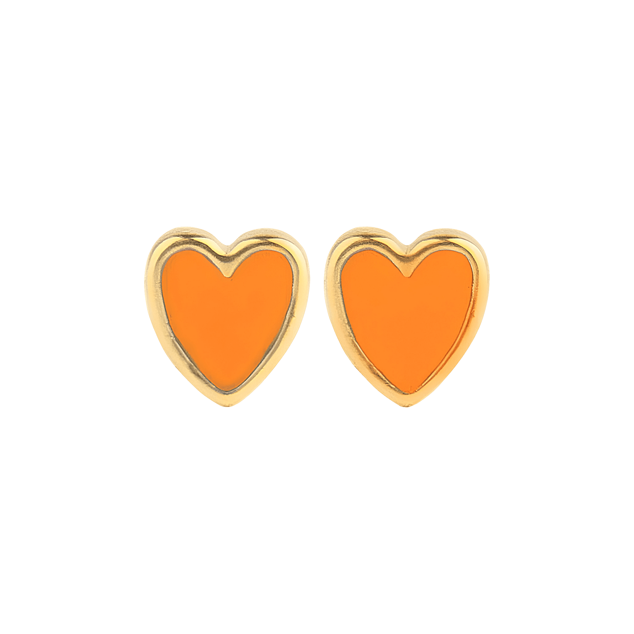 Jeberg Jewellery Ohrstecker Petite Heart Me Orange Enamel, vergoldet