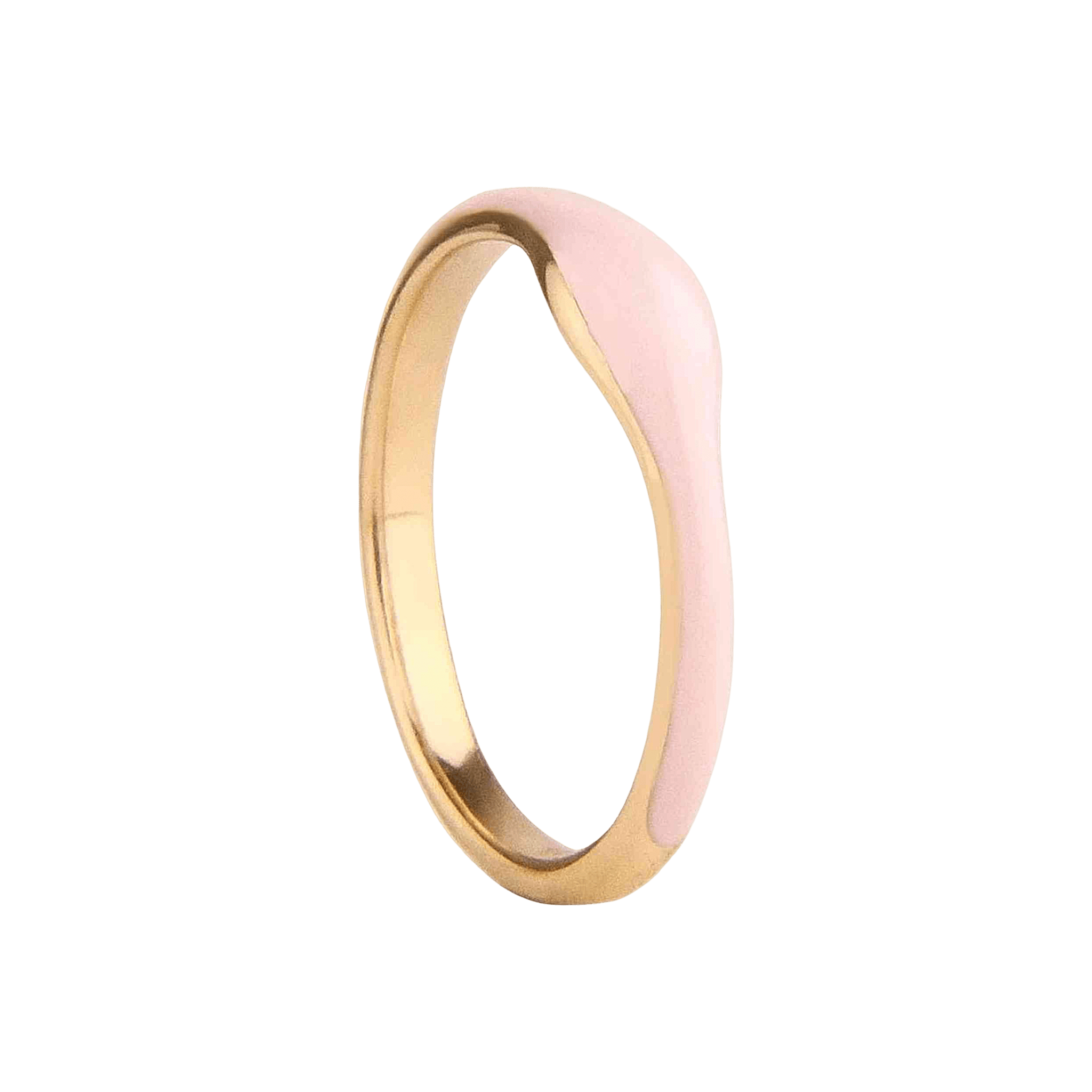 Jeberg Jewellery Ring Balance Enamel Nude, vergoldet