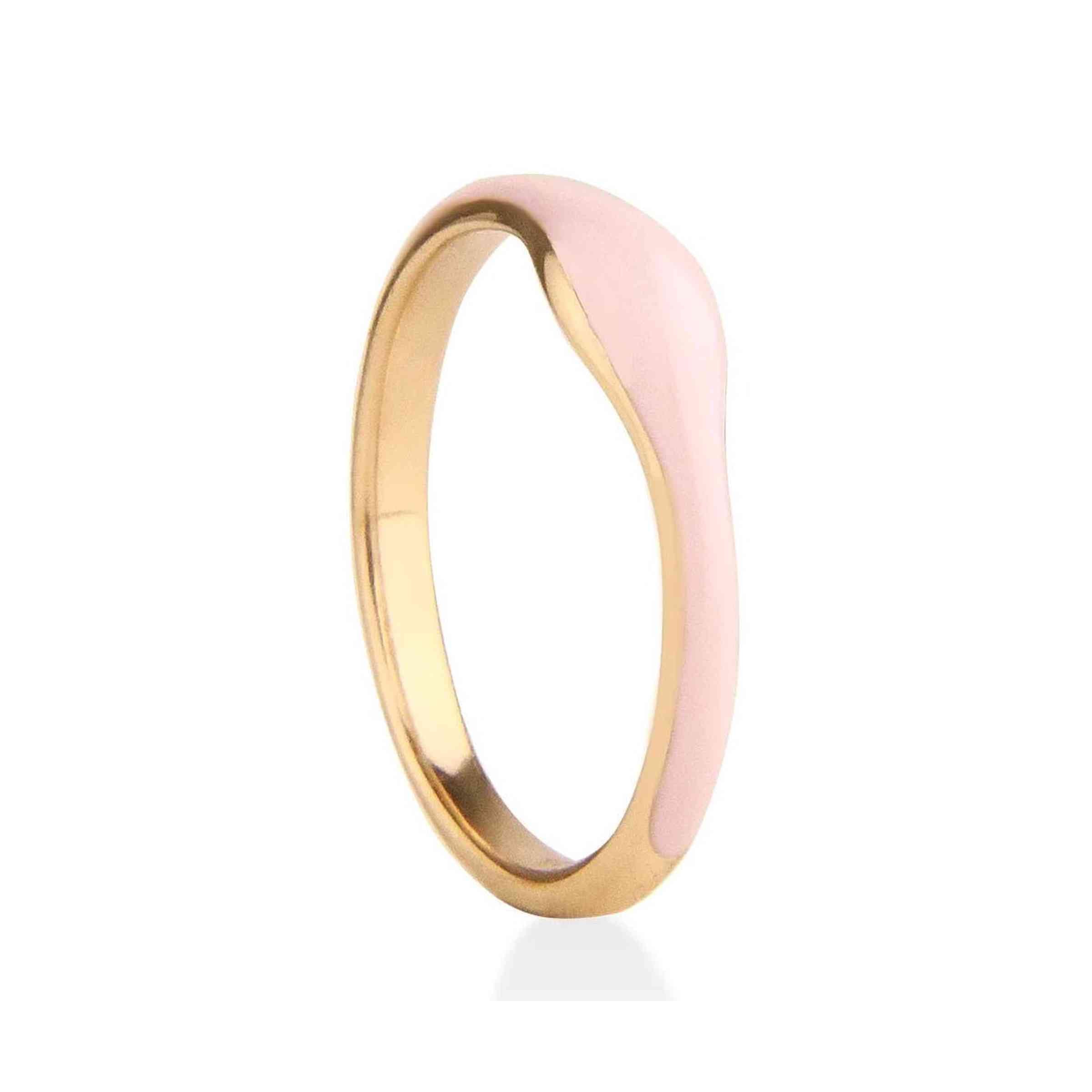 Jeberg Jewellery Ring Balance Enamel Nude, vergoldet