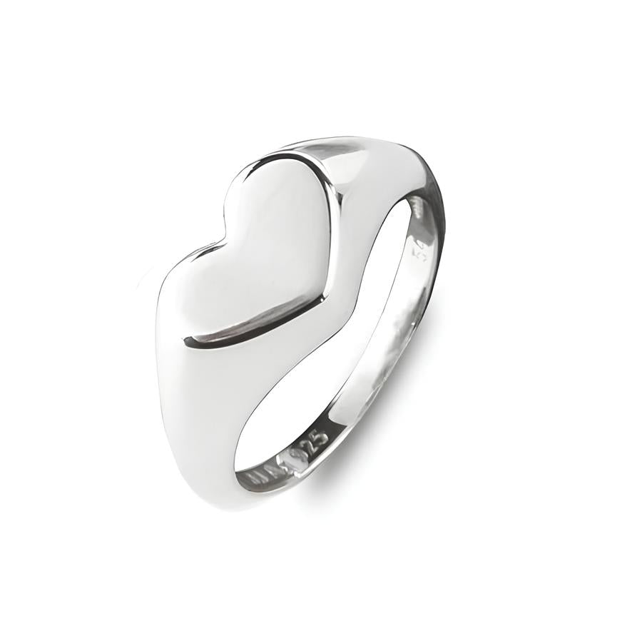 Jeberg Jewellery Ring Heart to Heart Signet, Silber