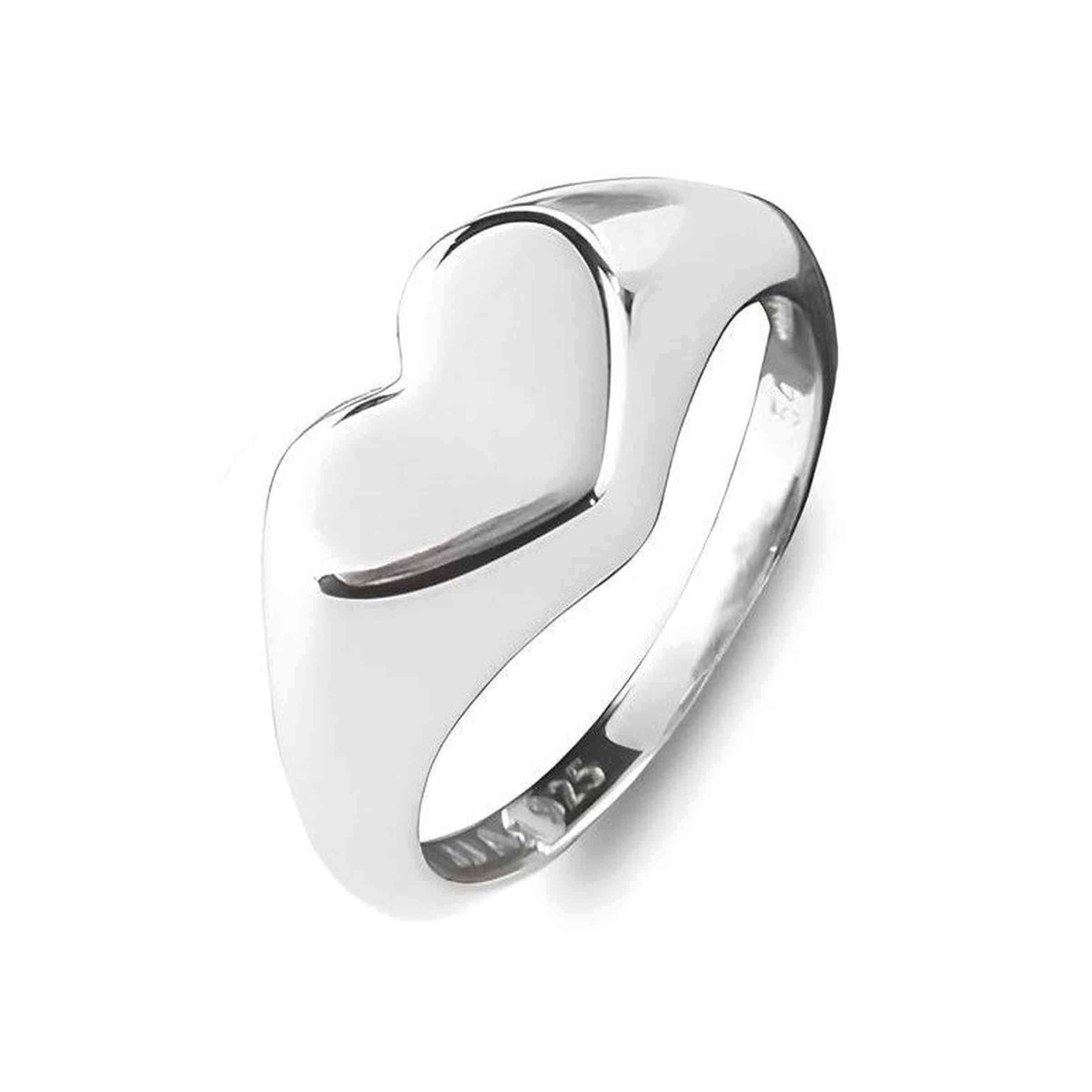 Jeberg Jewellery Ring Heart to Heart Signet, Silber