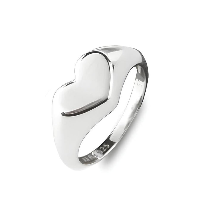 Jeberg Jewellery Ring Heart to Heart Signet, Silber