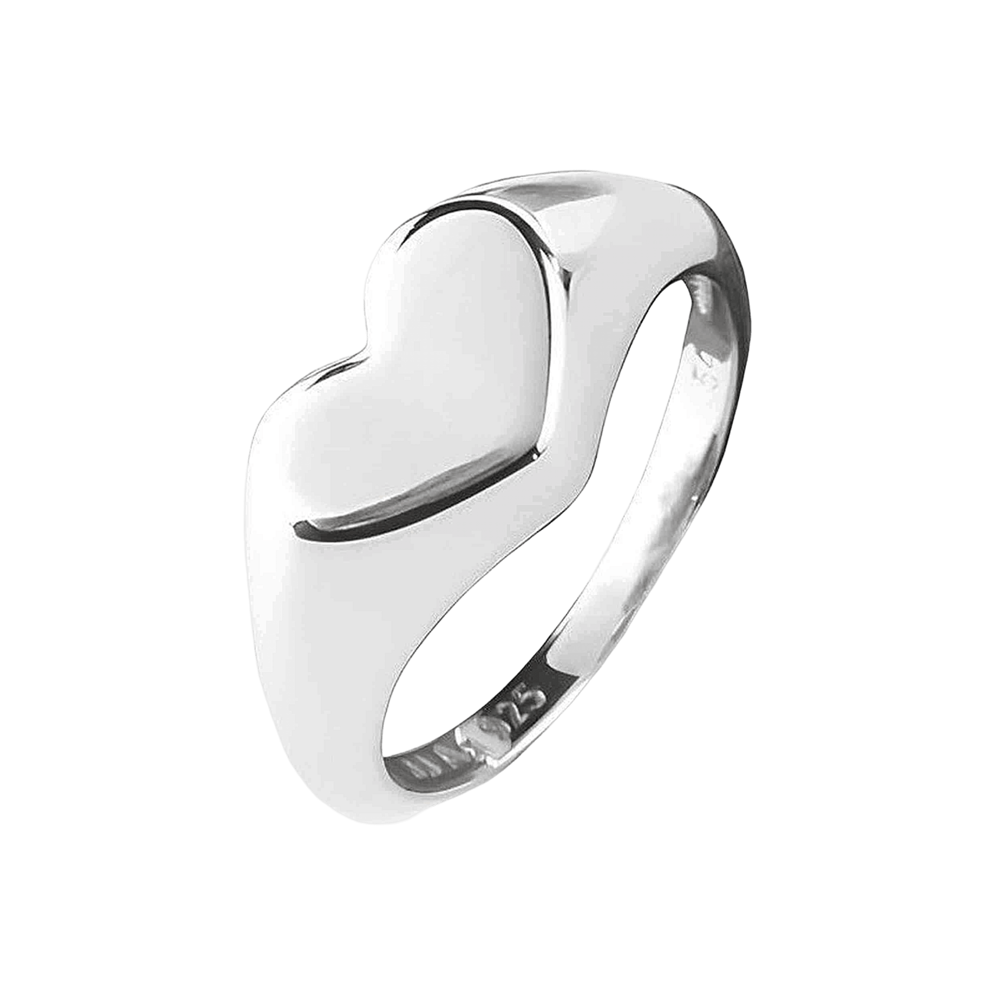 Jeberg Jewellery Ring Heart to Heart Signet, Silber