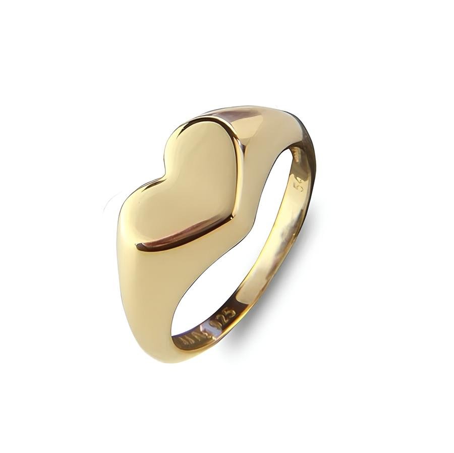 Jeberg Jewellery Ring Heart to Heart Signet, vergoldet
