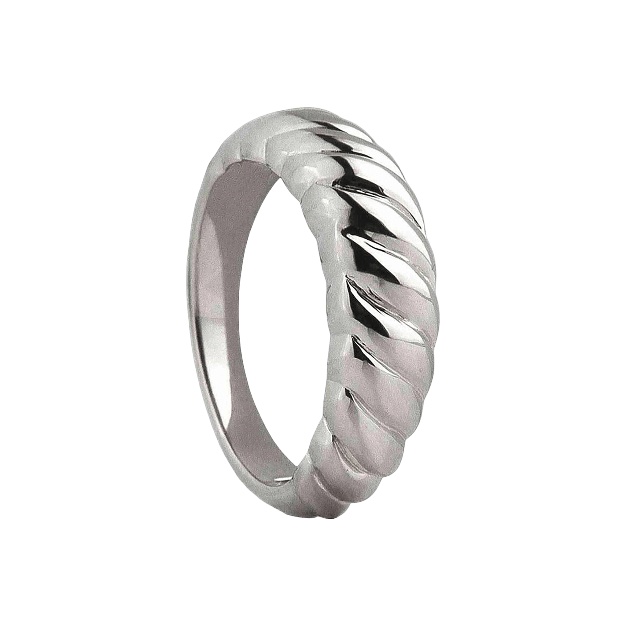Jeberg Jewellery Ring Twisted Dome, Silber