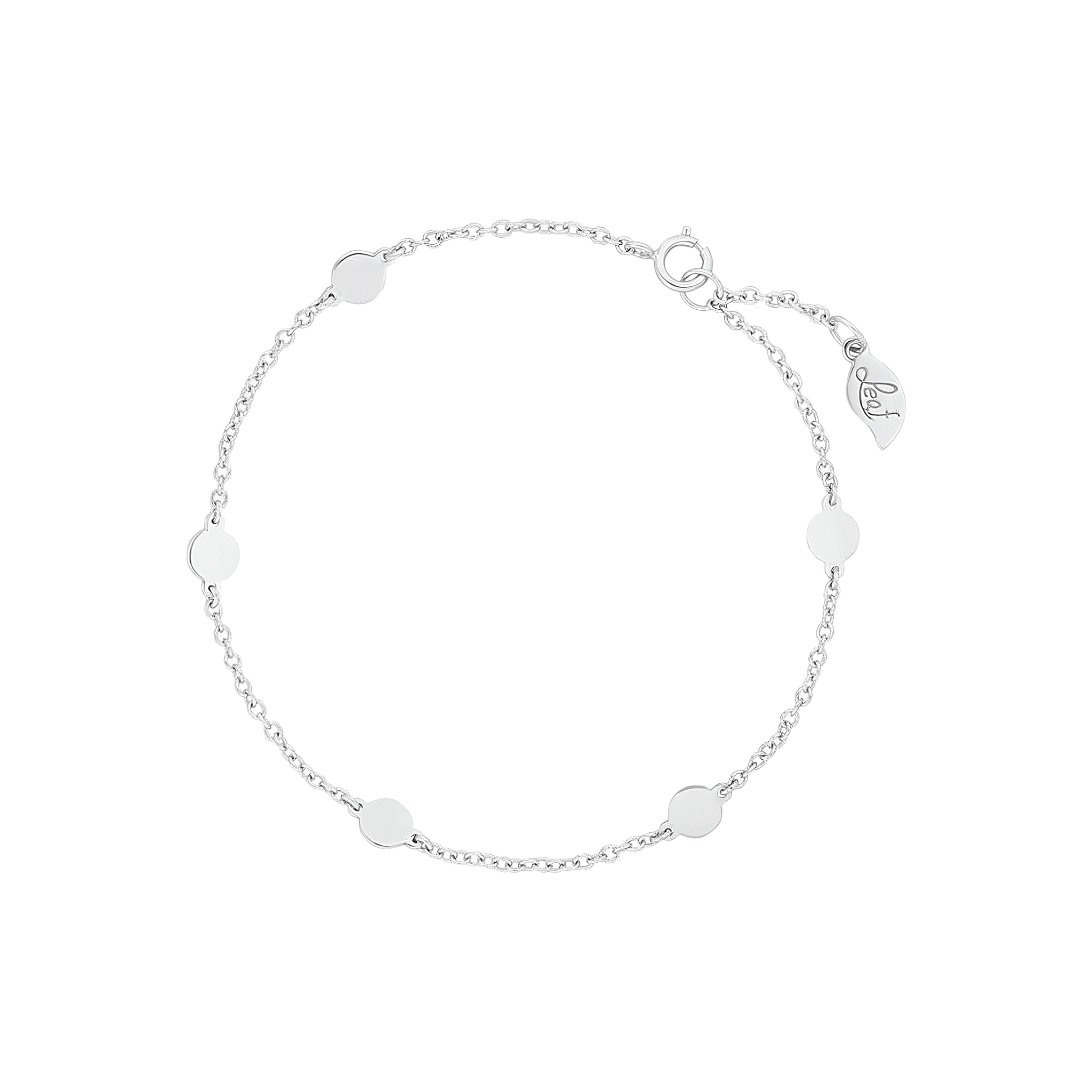 Leaf Armband Basic mit Plättchen, Silber