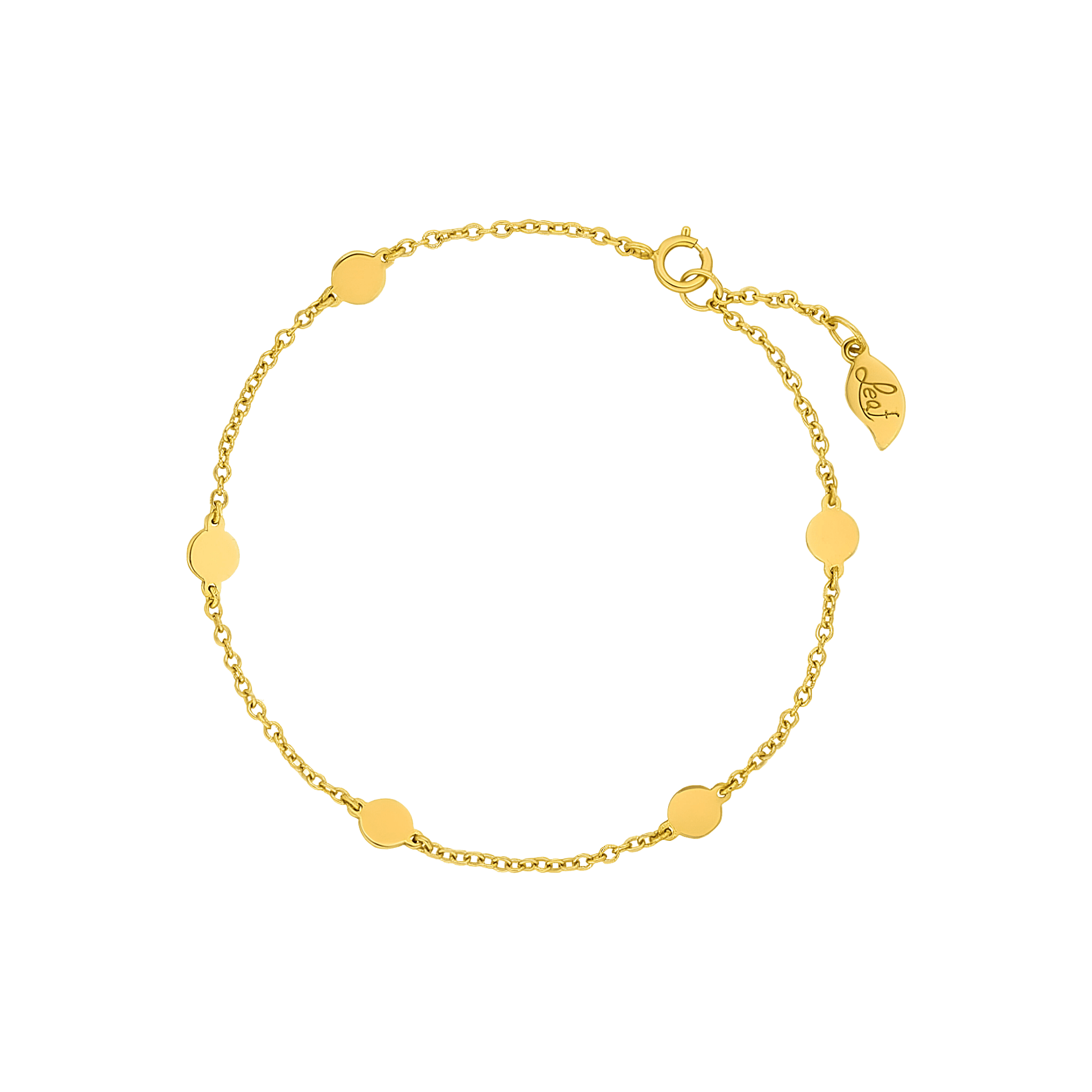 Leaf Armband Basic mit Plättchen, vergoldet