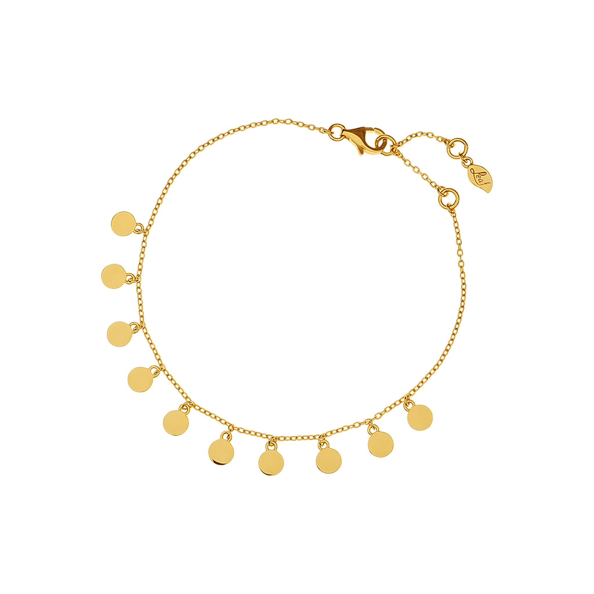 Leaf Armband Platelet, vergoldet