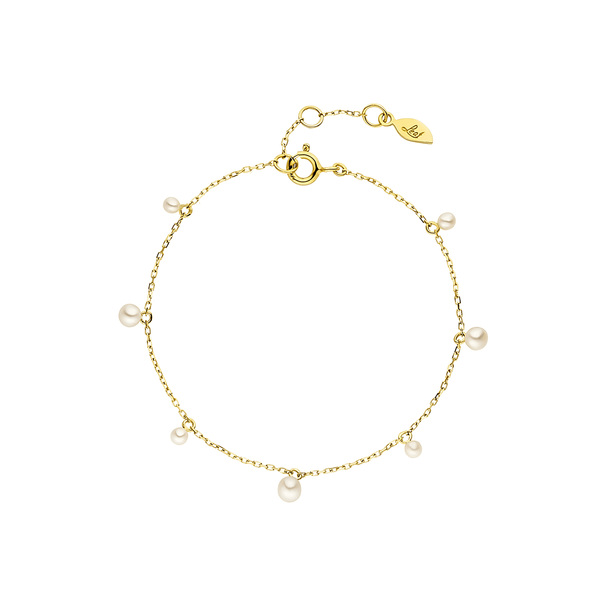 Leaf Armband Rain Drop, vergoldet