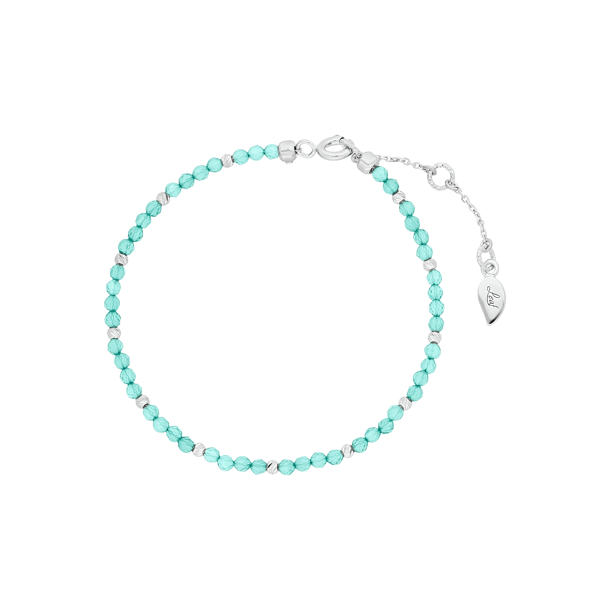 Leaf Armband Serenity, Amazonit, Silber