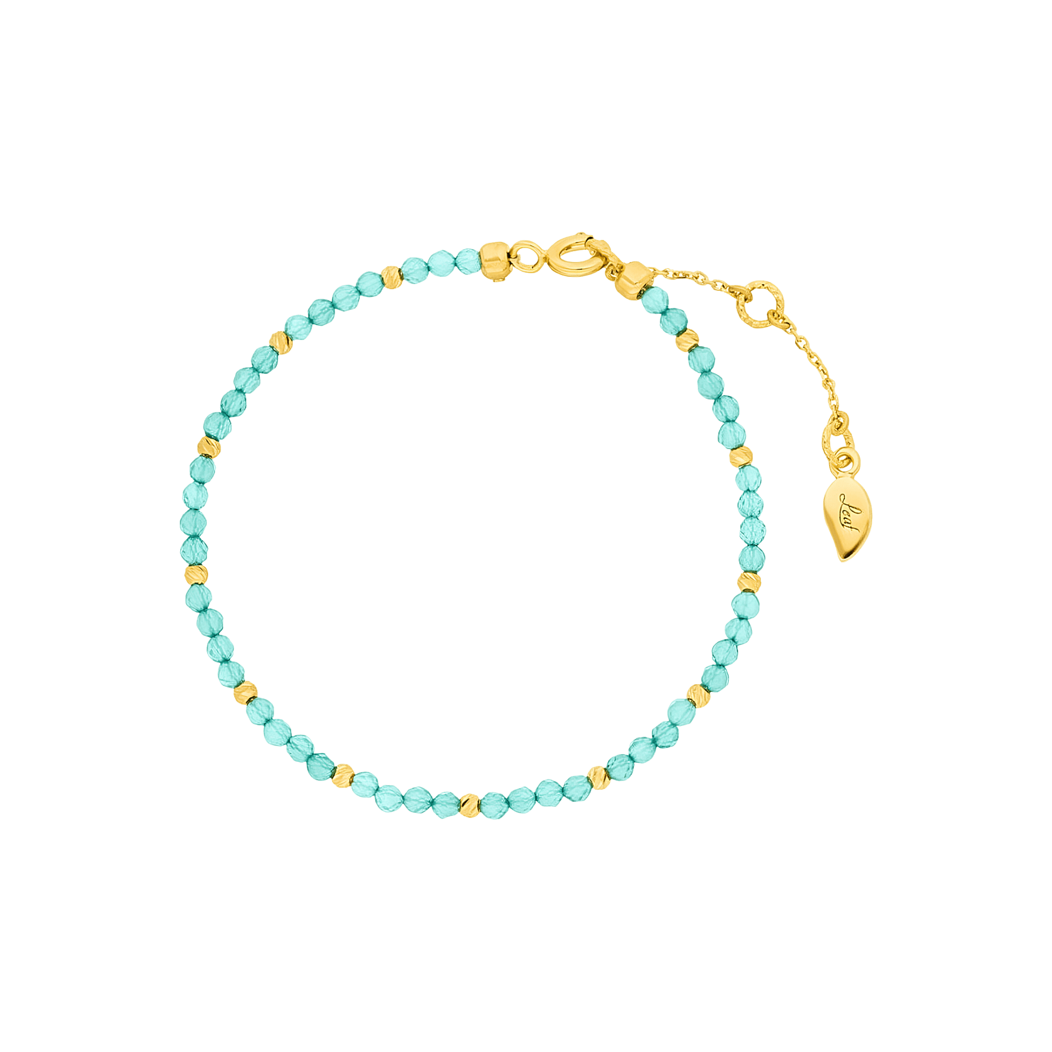 Leaf Armband Serenity, Amazonit, vergoldet