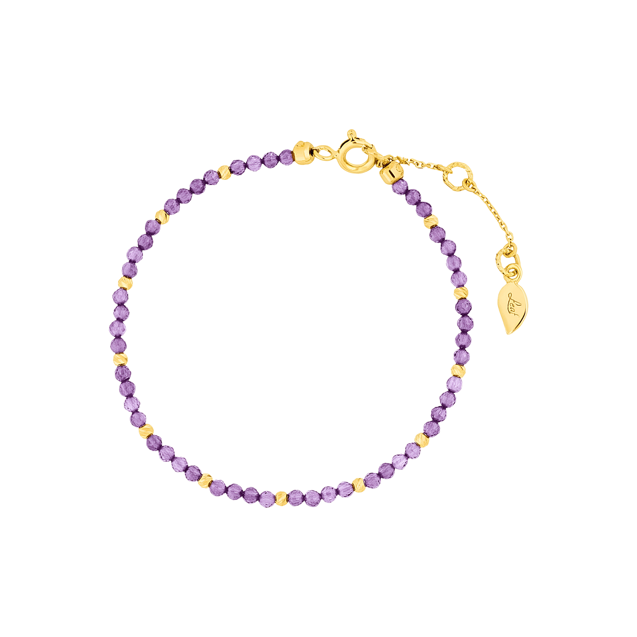 Leaf Armband Serenity, Amethyst, vergoldet